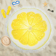 Load image into Gallery viewer, Lemon Circular Beach Shawl 59"x 59"