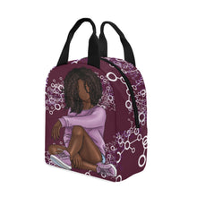 Load image into Gallery viewer, Black Girls Love Science Zipper Lunch Bag