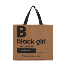 Load image into Gallery viewer, If U A Black Girl All Over Print Canvas Tote Bag/Large