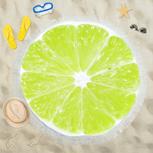 Load image into Gallery viewer, Lime Circular Beach Shawl 59"x 59"
