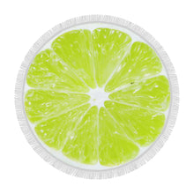 Load image into Gallery viewer, Lime Circular Beach Shawl 59"x 59"