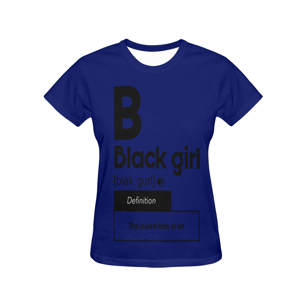 If U A Black Girl All Over Print T-Shirt for Women