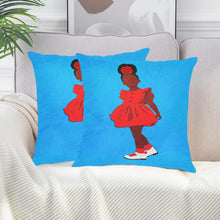 Load image into Gallery viewer, Sunday Morning Linen Zippered Pillowcase 18&quot;x18&quot;(Two Sides &amp; Pack-blue)
