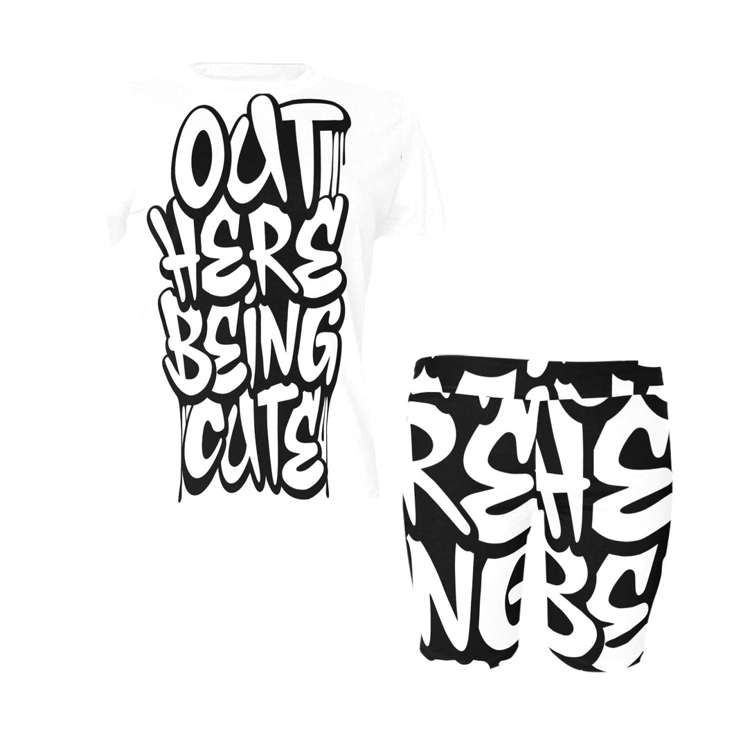 Out Here Women's Short Yoga Set (black)