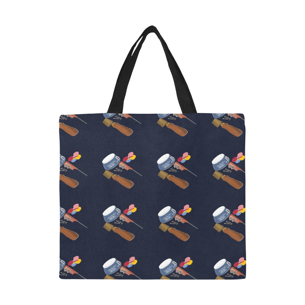 Blue Grease Canvas Tote Bag/Large