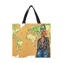 Load image into Gallery viewer, World Traveler Canvas Tote Bag/Large
