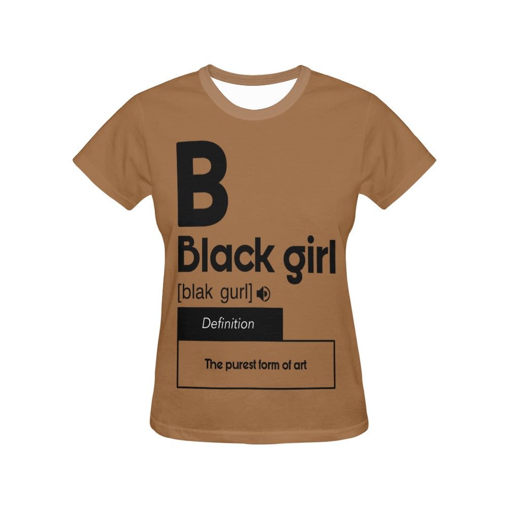 If U A Black Girl All Over Print T-Shirt for Women