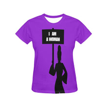 Load image into Gallery viewer, I Am A WOMAN PURPLE All Over Print T-Shirt for Women
