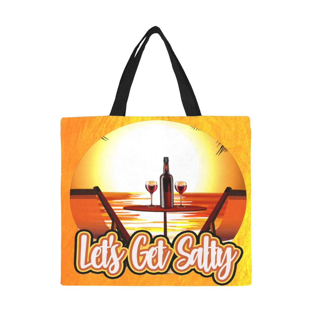 Let's Get Salty All Over Print Canvas Tote Bag (large)