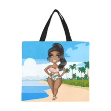 Load image into Gallery viewer, Girl Beach Tote  Canvas Tote Bag (large)
