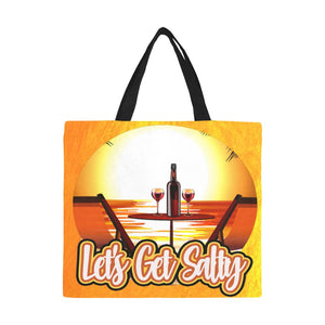 Let's Get Salty All Over Print Canvas Tote Bag (large)