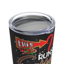 Load image into Gallery viewer, This Mom Runs on Coffee and Christmas Movies Tumbler
