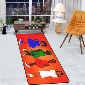 Sunday Morning Area Rug with Black Binding  7'x3'3''