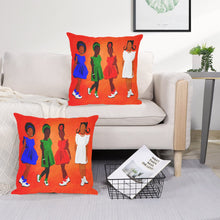 Load image into Gallery viewer, Sunday Morning Linen Zippered Pillowcase 18&quot;x18&quot;(Two Sides &amp; Pack- red)
