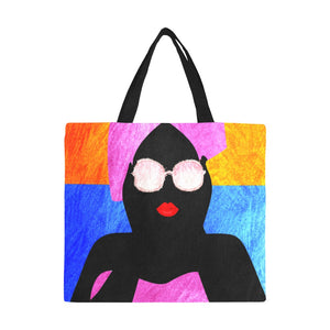 Ebony All Over Print Canvas Tote Bag (large)