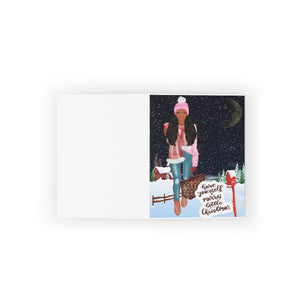 Shopping Run Greeting cards