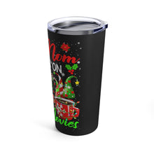 Load image into Gallery viewer, This Mom Runs on Coffee and Christmas Movies Tumbler
