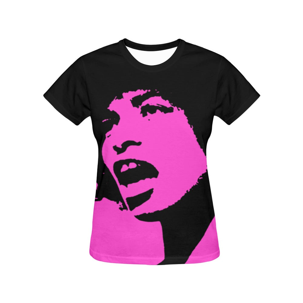 Angela Pink All Over Print T-Shirt for Women