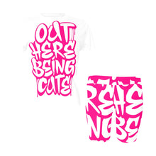 Load image into Gallery viewer, Out Here Women&#39;s Short Yoga Set (neon pink)
