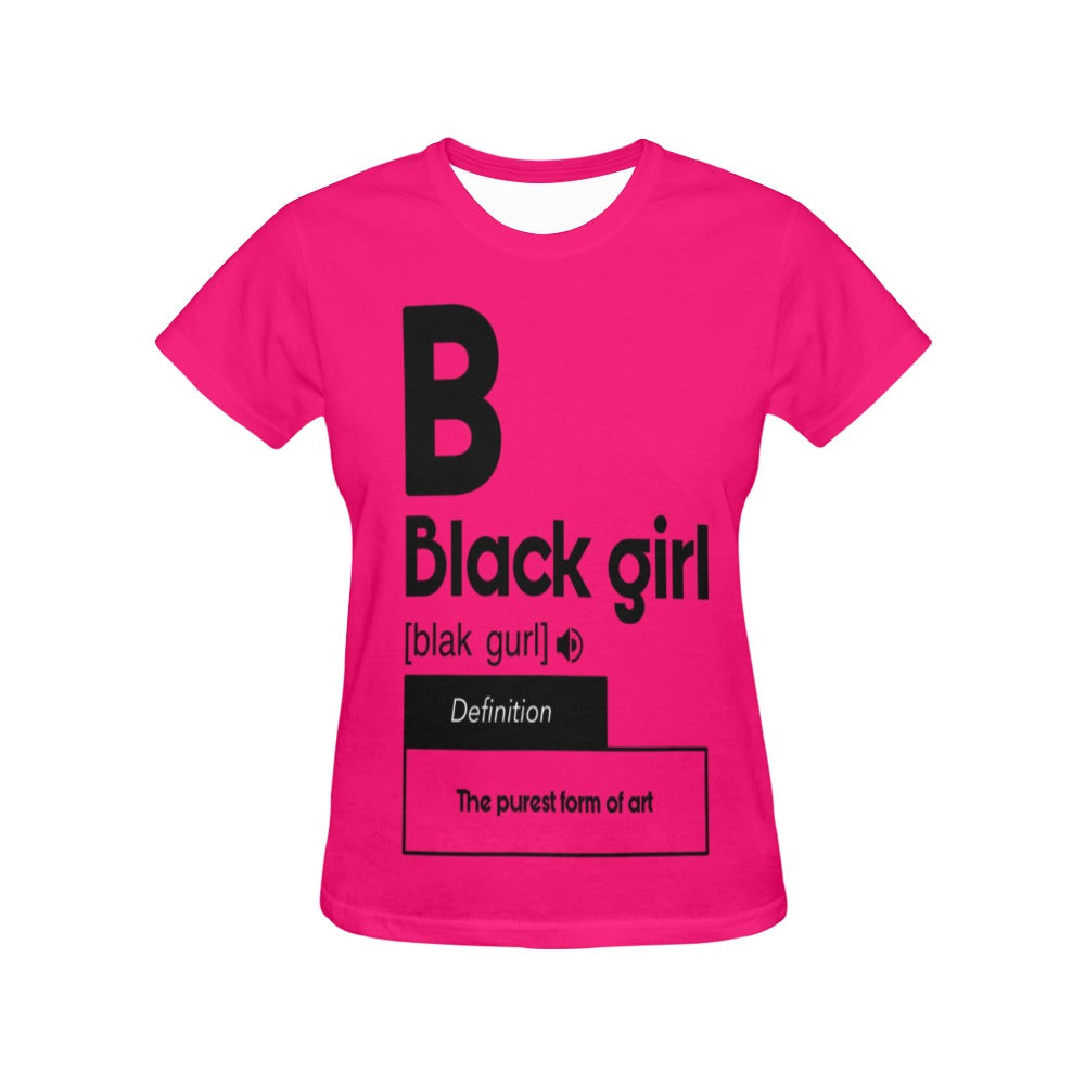 If U A Black Girl All Over Print T-Shirt for Women