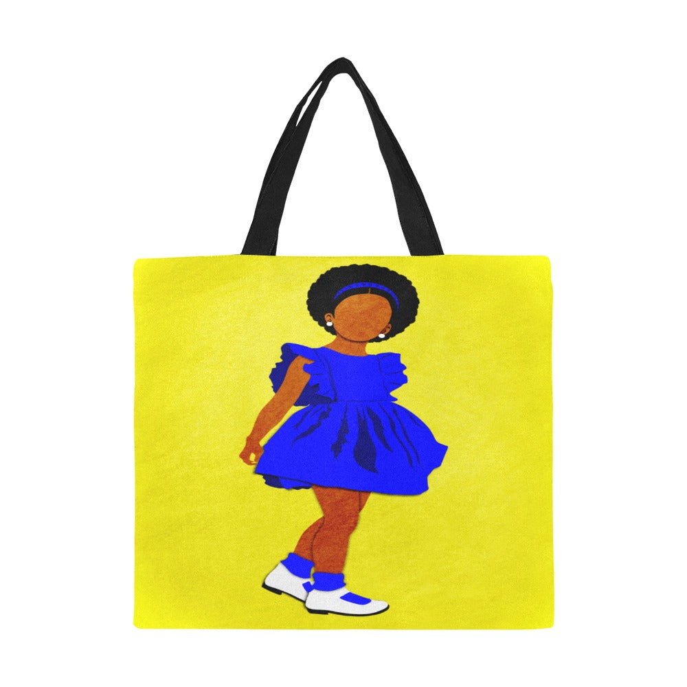 Sunday Morning  Canvas Tote Bag (large-yellow)