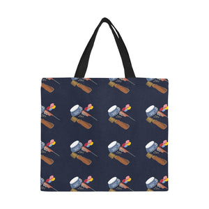 Blue Grease Canvas Tote Bag/Large