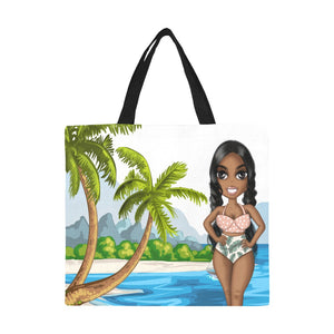 Black Girl Beach Tote Bag (large)