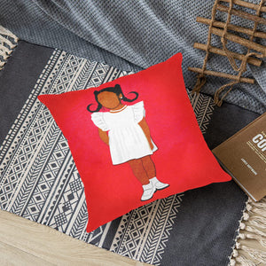Sunday Morning Linen Zippered Pillowcase 18"x18"(Two Sides-red)