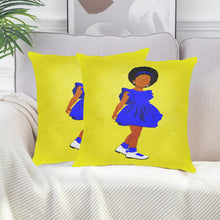 Load image into Gallery viewer, Sunday Morning Linen Zippered Pillowcase 18&quot;x18&quot;(Two Sides &amp; Pack- yellow)
